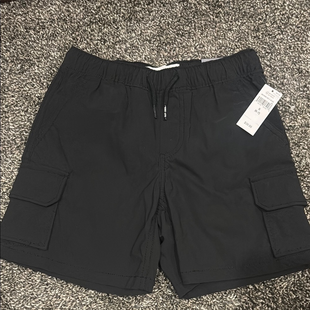 Boys GAP Black Cargo Shorts with Adjustable Waistband